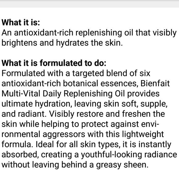 NEW Lancôme Bienfait Multi-Vital Replenishing Oil - Picture 5 of 5